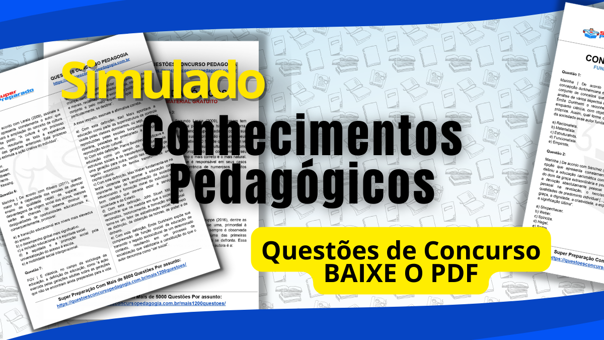 Simulado Conhecimentos Pedagógicos para concursos baixe grátis e