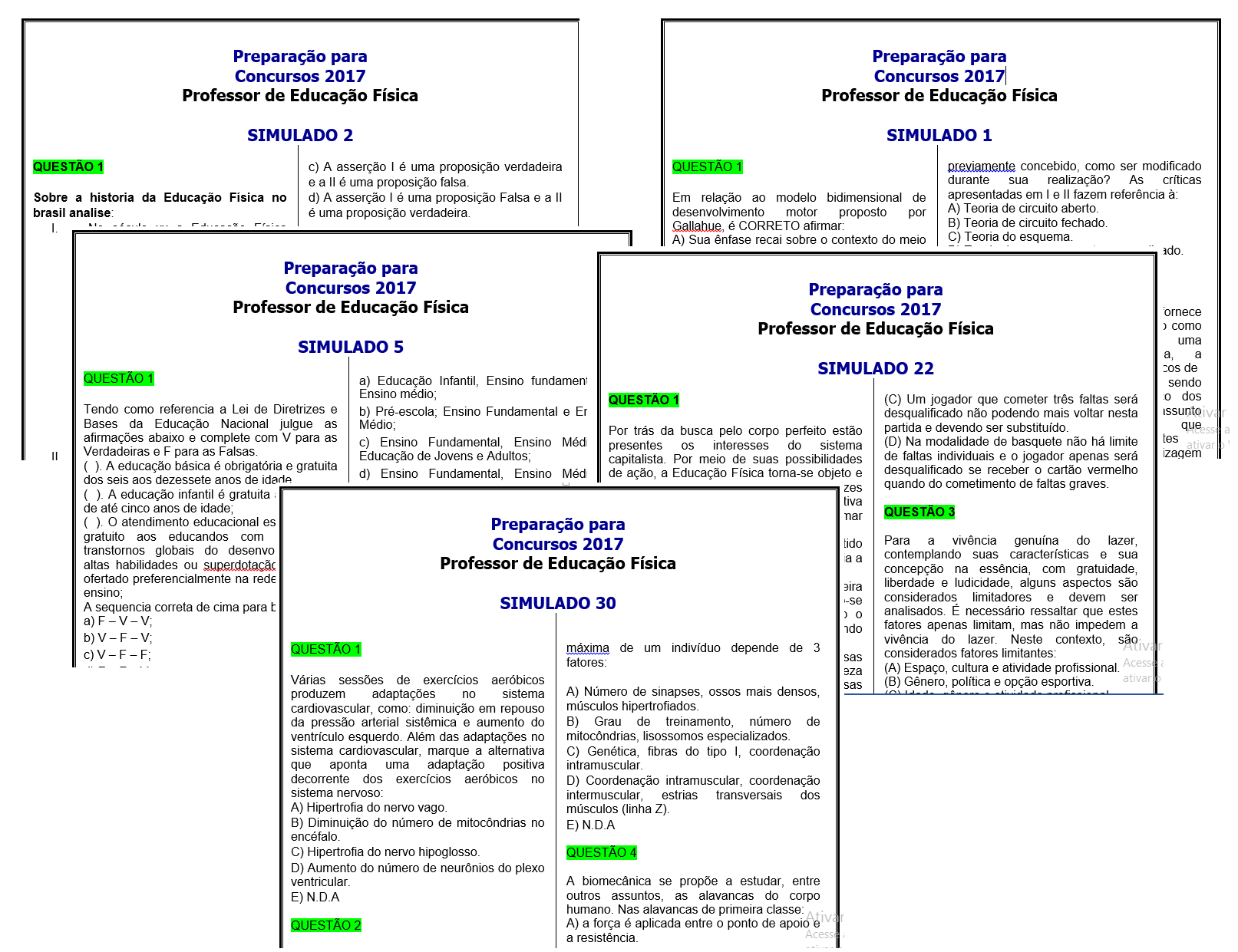 imagem 1 – Questões Concurso Pedagogia